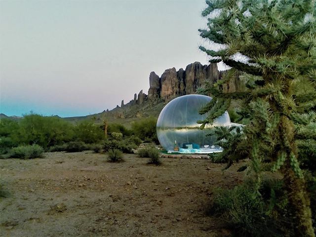 Bubble tent in the desert
